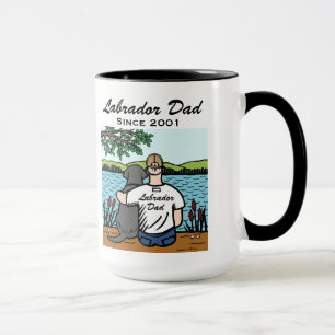 Personalised Black Labrador and Dad Mug