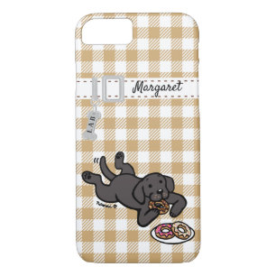 Personalised Black Labrador and Doughnuts iPhone 8/7 Case