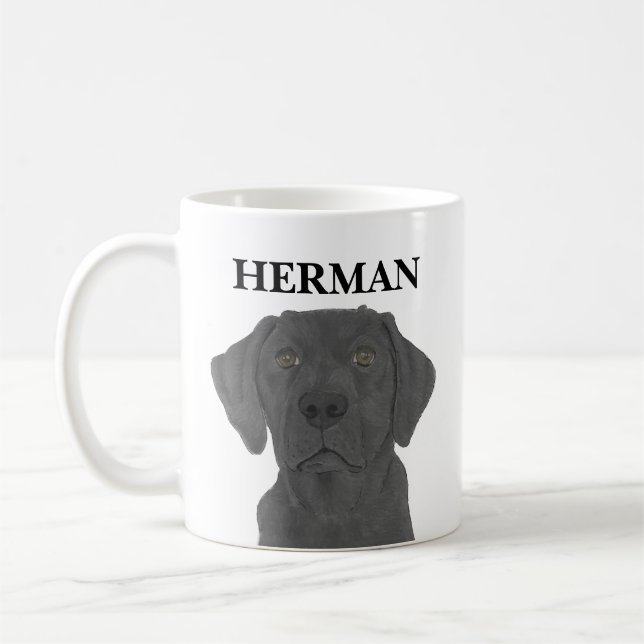 Personalised Black Labrador Coffee Mug (Left)