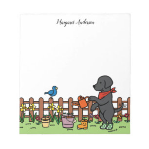 Personalised Black Labrador Gardener Notepad