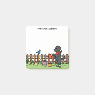 Personalised Black Labrador Gardener Post-it Notes