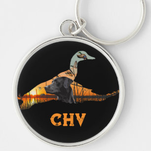 Personalised Black Labrador Keychain, Duck Key Ring