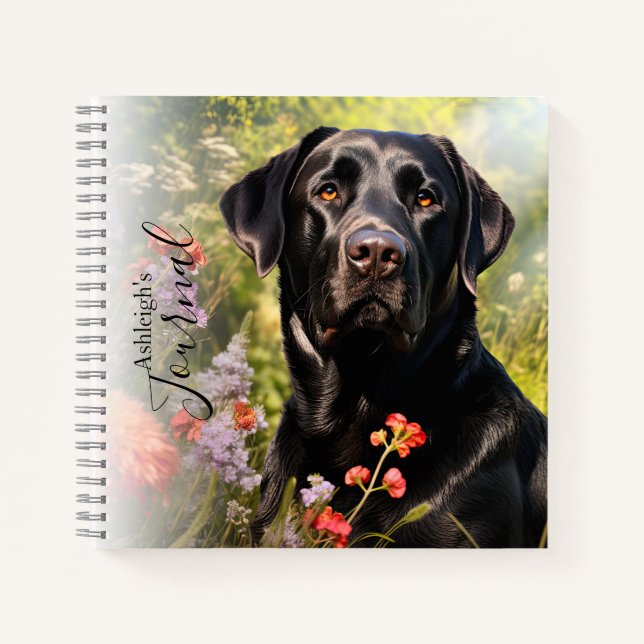 Personalised Black Labrador Retriever Journal (Front)