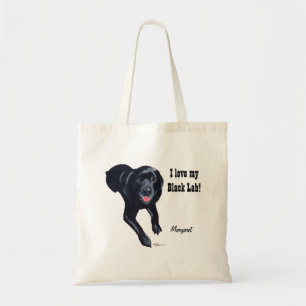 Personalised Black Labrador Smiling Tote Bag