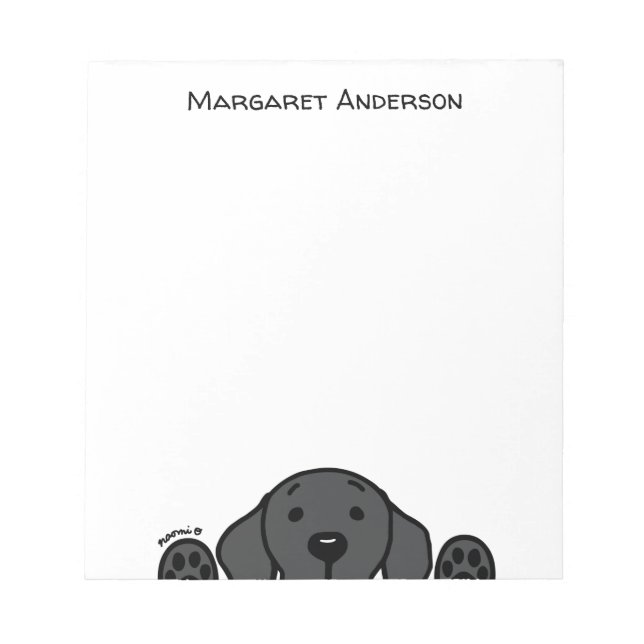 Personalised Black Labrador Watching You Notepad (Front)