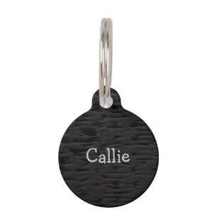 Personalised Black Leather Print Pet Tag