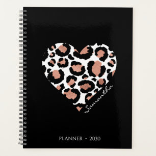 Personalised Black Leopard Cheetah Pattern  Planner
