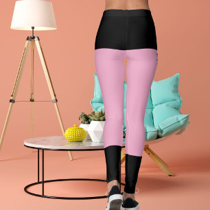 Personalised Black Light Pink Stripes Cat Retro Leggings