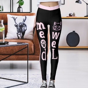 Personalised Black Light Pink Stripes Pet Cat  Leggings