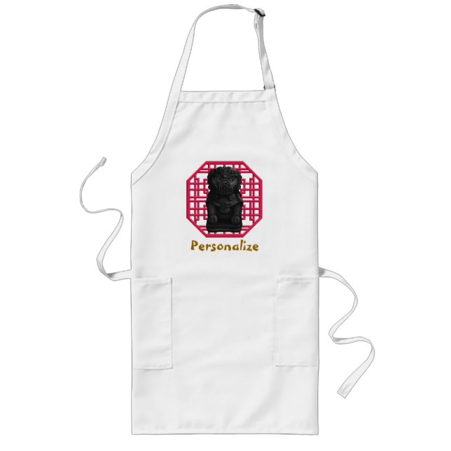 Personalised Black Lion Dog Grilling Apron (Front)