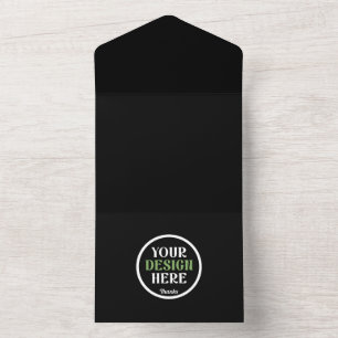 Personalised Black Logo QR Code Business Branding All In One Invitation
