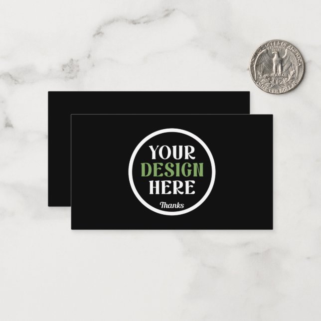 Personalised Black Logo QR Code Business Branding Card (Front/Back In Situ)