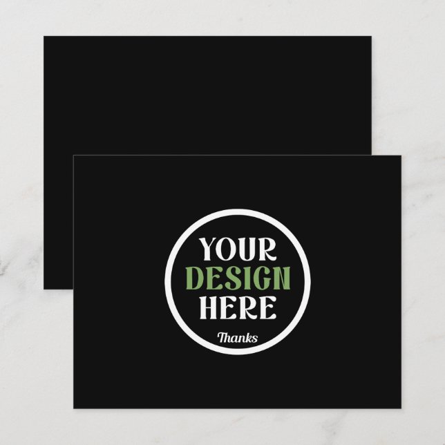 Personalised Black Logo QR Code Business Branding Card (Front/Back)
