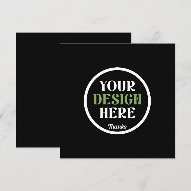 Personalised Black Logo QR Code Business Branding Card (Front/Back)