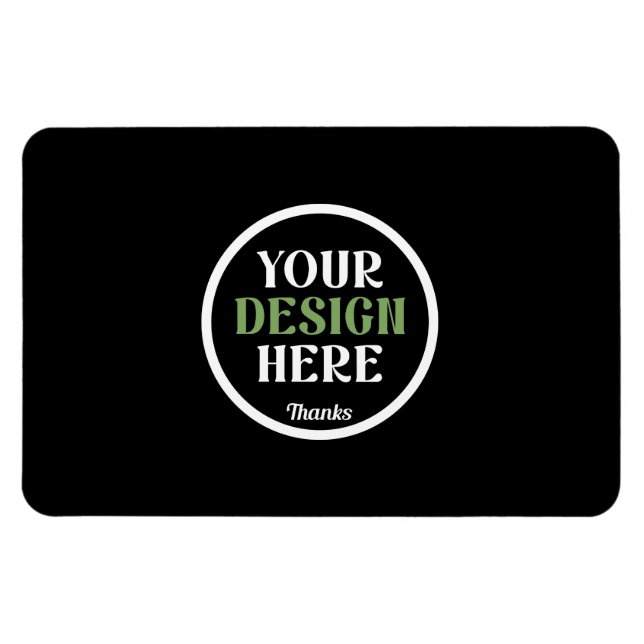 Personalised Black Logo QR Code Business Branding Magnet (Horizontal)