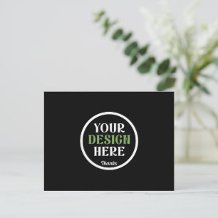 Personalised Black Logo QR Code Business Branding Postcard