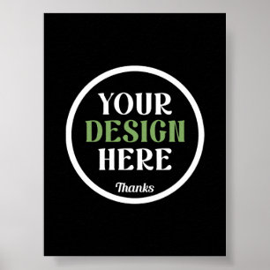 Personalised Black Logo QR Code Business Branding Poster