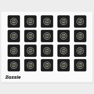 Personalised Black Logo QR Code Business Branding Square Sticker