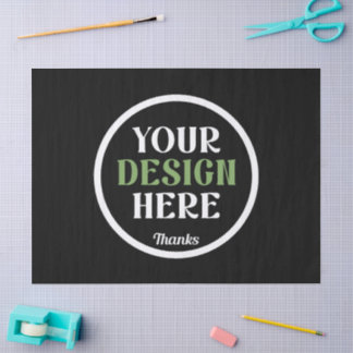 Personalised Black Logo QR Code Business Branding Tissue Paper