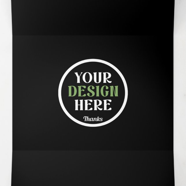 Personalised Black Logo QR Code Business Branding Tri-Fold Card (Inside Middle)