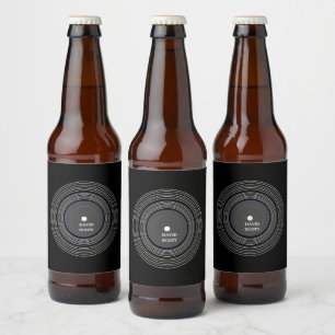 Personalised black Lp vinyl Beer Bottle Label
