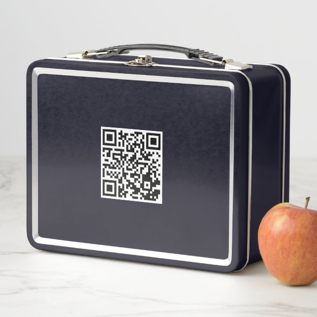 Personalised Black Lunchbox with Scannable QR Code (In Situ)