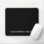 Personalised Black Minimalist Monogram Mouse Pad<br><div class="desc">Add a touch of sophistication to your workspace with this personalised black minimalist monogram mouse pad. Featuring your monogram in a sleek white font on a solid black background, this mouse pad is both practical and stylish. The non-slip rubber base ensures it stays in place while you work, while the...</div>