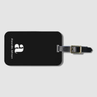 Personalised Black Modern Monogram Minimal Name Ca