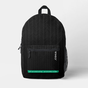 Personalised Black Modern Name  Printed Backpack