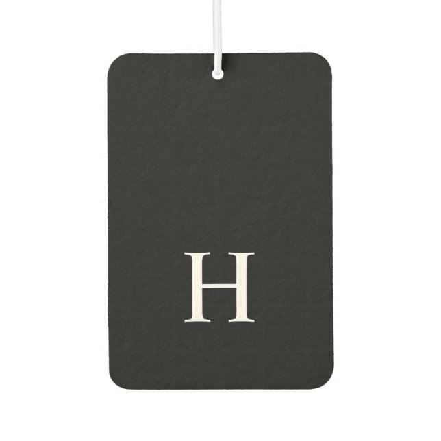 Personalised Black Monogram Car Air Freshener (Front)