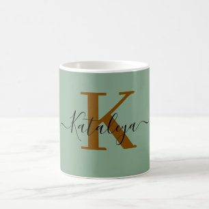 Personalised Black Monogram Coffee Mug with Name