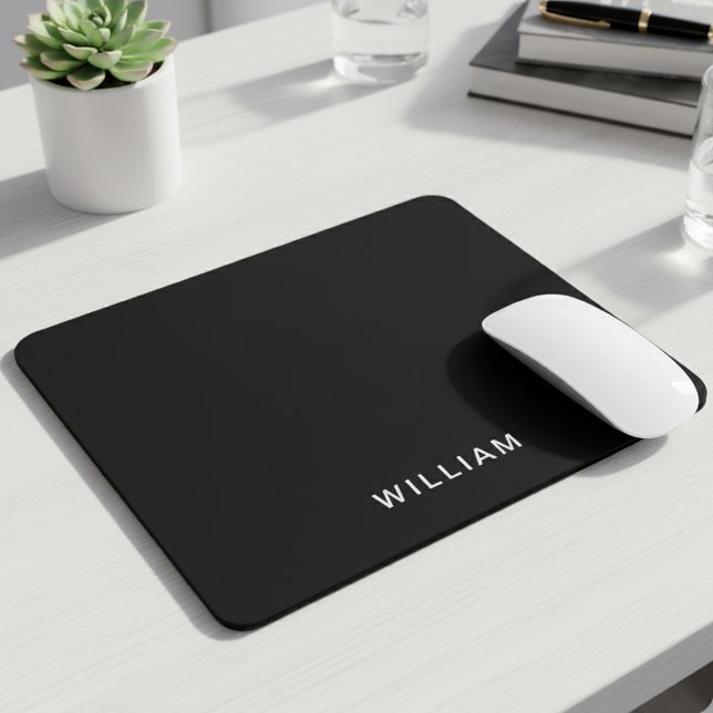 Personalised Black & Monogram | Elegant Custom Mouse Pad (Creator Uploaded)