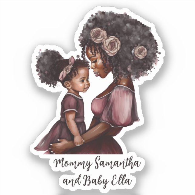 Personalised Black Mum and Daughter (1) (Front)