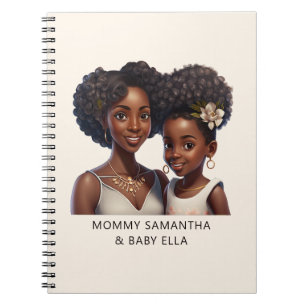 Personalised Black Mum and Daughter (11) Notebook
