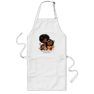 Personalised Black Mum and Daughter (13) Long Apron