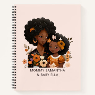 Personalised Black Mum and Daughter (13) Notebook