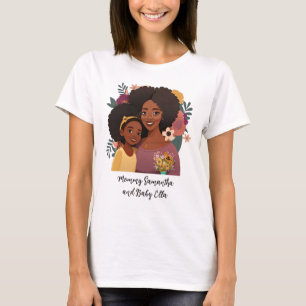 Personalised Black Mum and Daughter (14) T-Shirt
