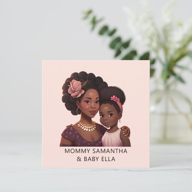 Personalised Black Mum and Daughter (15) (Standing Front)