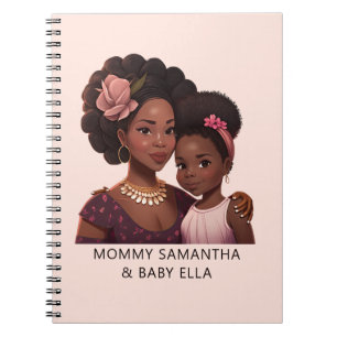 Personalised Black Mum and Daughter (15) Notebook
