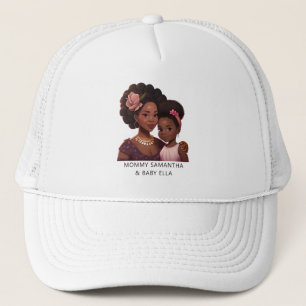 Personalised Black Mum and Daughter (15) Trucker Hat