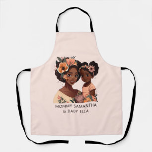 Personalised Black Mum and Daughter (16) Apron