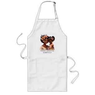 Personalised Black Mum and Daughter (16) Long Apron