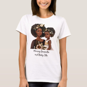 Personalised Black Mum and Daughter (18) T-Shirt