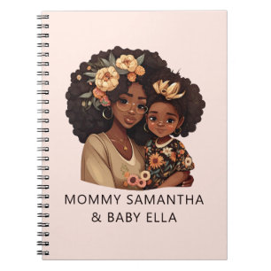 Personalised Black Mum and Daughter (19) Notebook