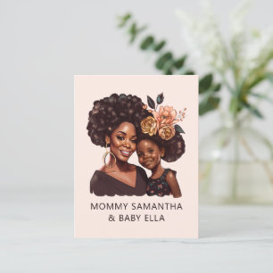 Personalised Black Mum and Daughter (20) Postcard