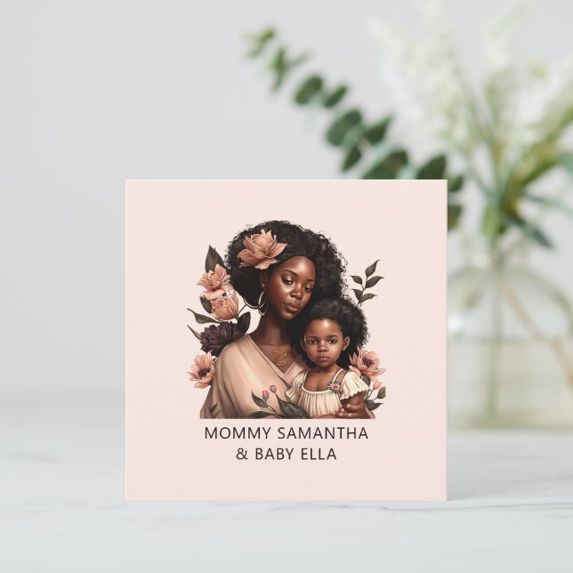 Personalised Black Mum and Daughter (21) (Standing Front)