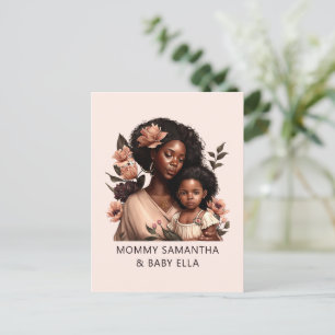 Personalised Black Mum and Daughter (21) Postcard