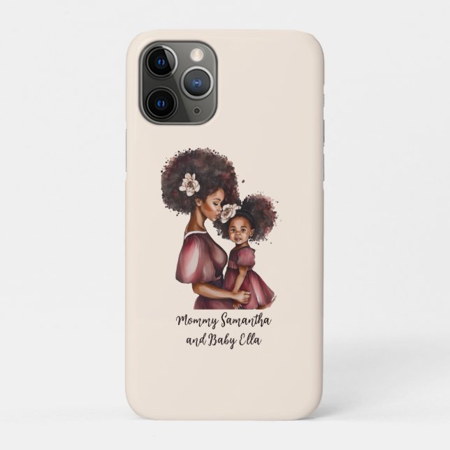 Personalised Black Mum and Daughter (2) Case-Mate iPhone Case (Back)