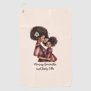 Personalised Black Mum and Daughter (2) Golf Towel