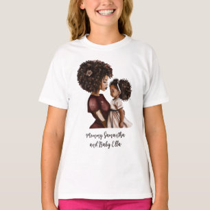 Personalised Black Mum and Daughter (3) T-Shirt